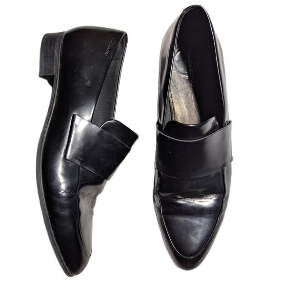 Vagabond Shoemakers Frances Black Patent Leather Pointed Toe Penny Loafers 9.5 - Picture 1 of 7
